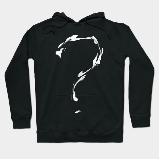 Question Mark ? Flame Black and White Modern Design Typography Hoodie by kerimeart